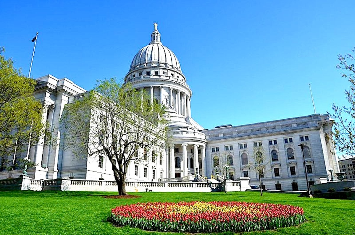 Wisconsin state capitol building in Madison Wisconsin.