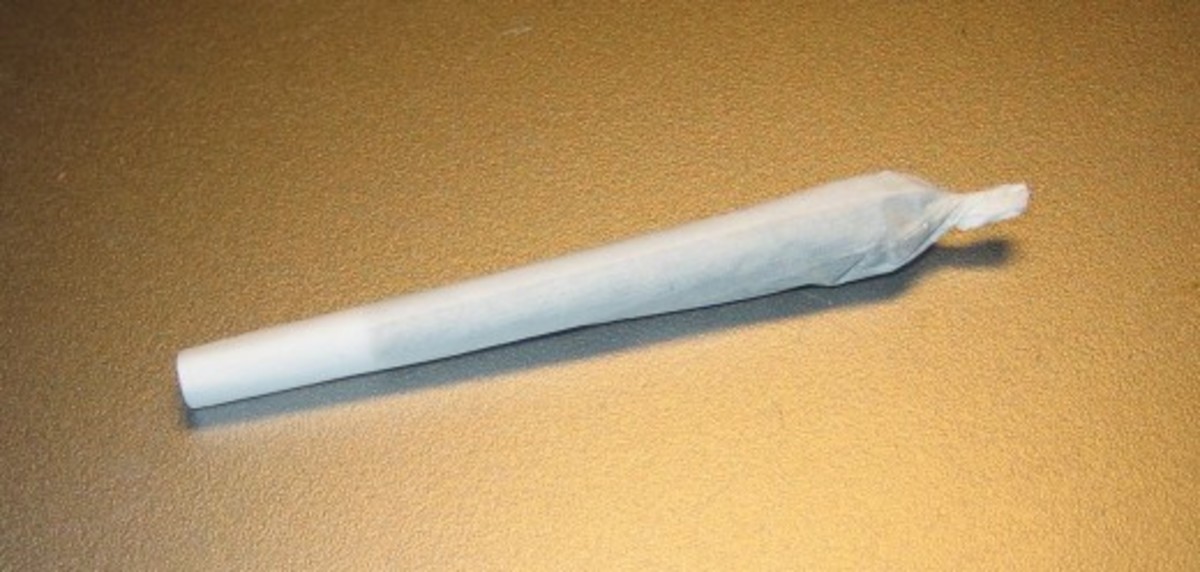 A marijuana joint, where typically grass, or hashish mixed with tobacco is rolled up in cigarette papers into a large cigarette. Smoking is the commonest method for getting high, although cannabis can also be eaten or drunk.