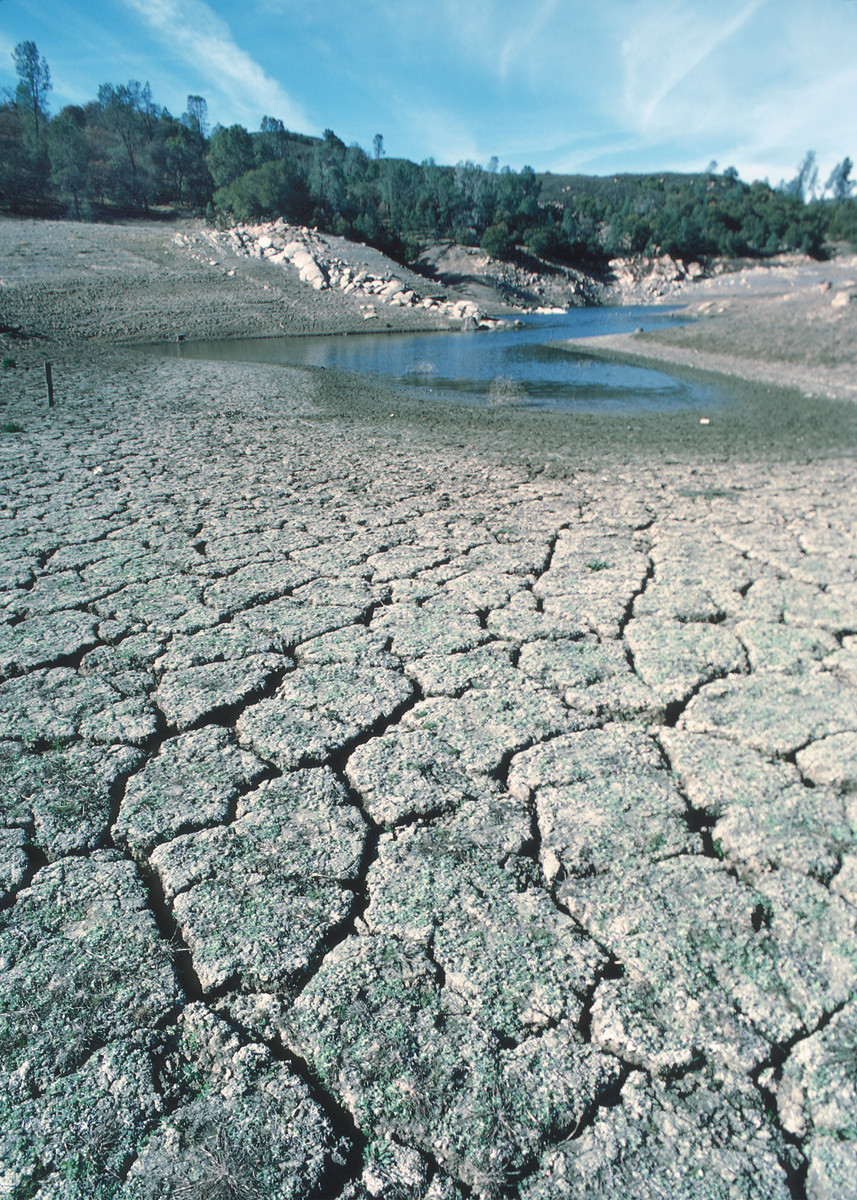 Lake Near San Luis Obispo, California During Drought