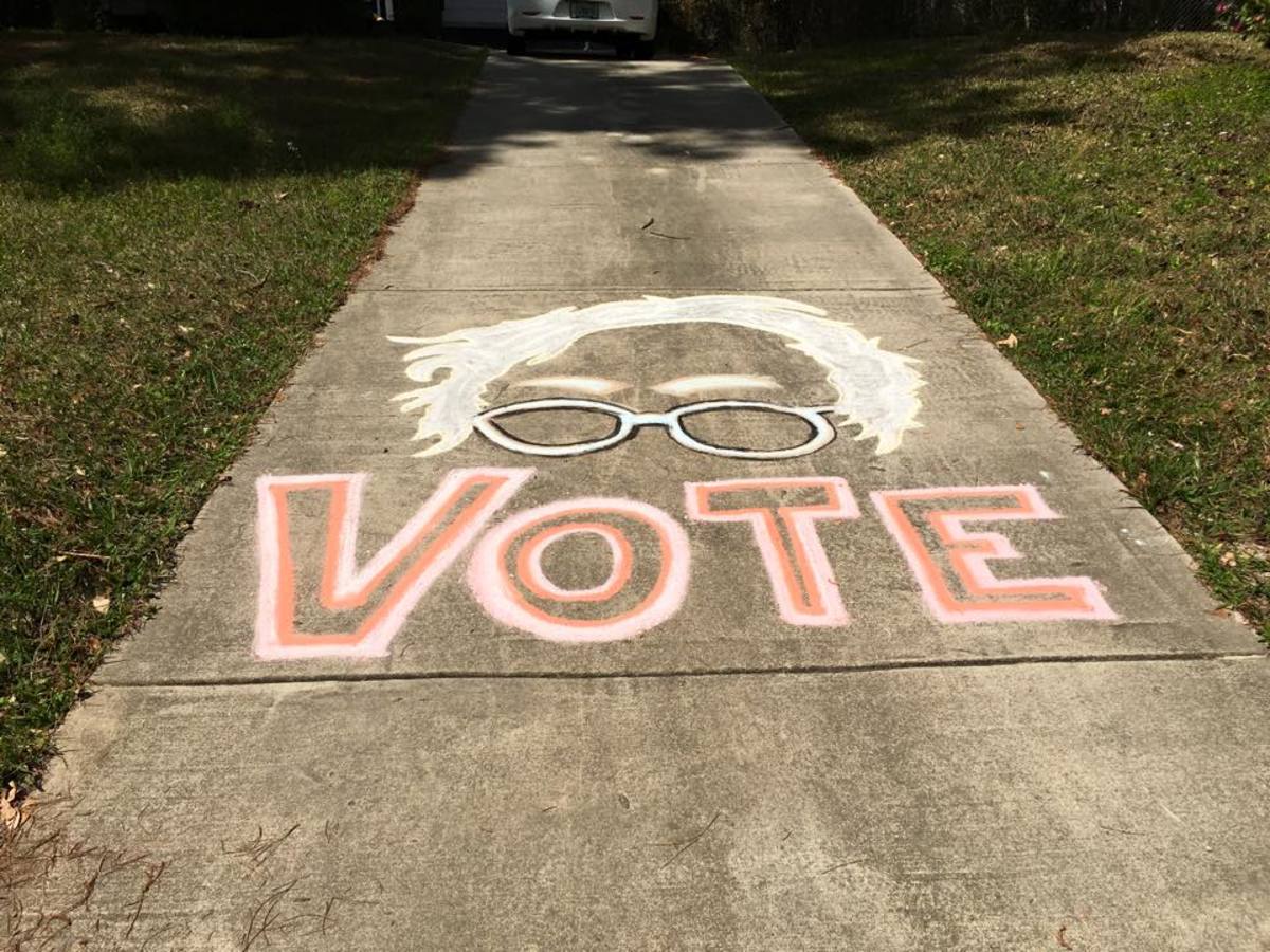 Public art promoting Bernie
