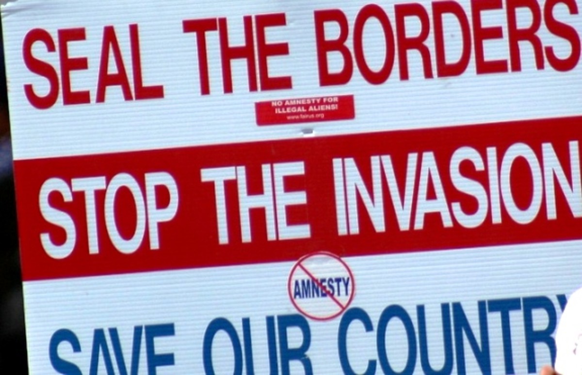 An anti-immigration sign.