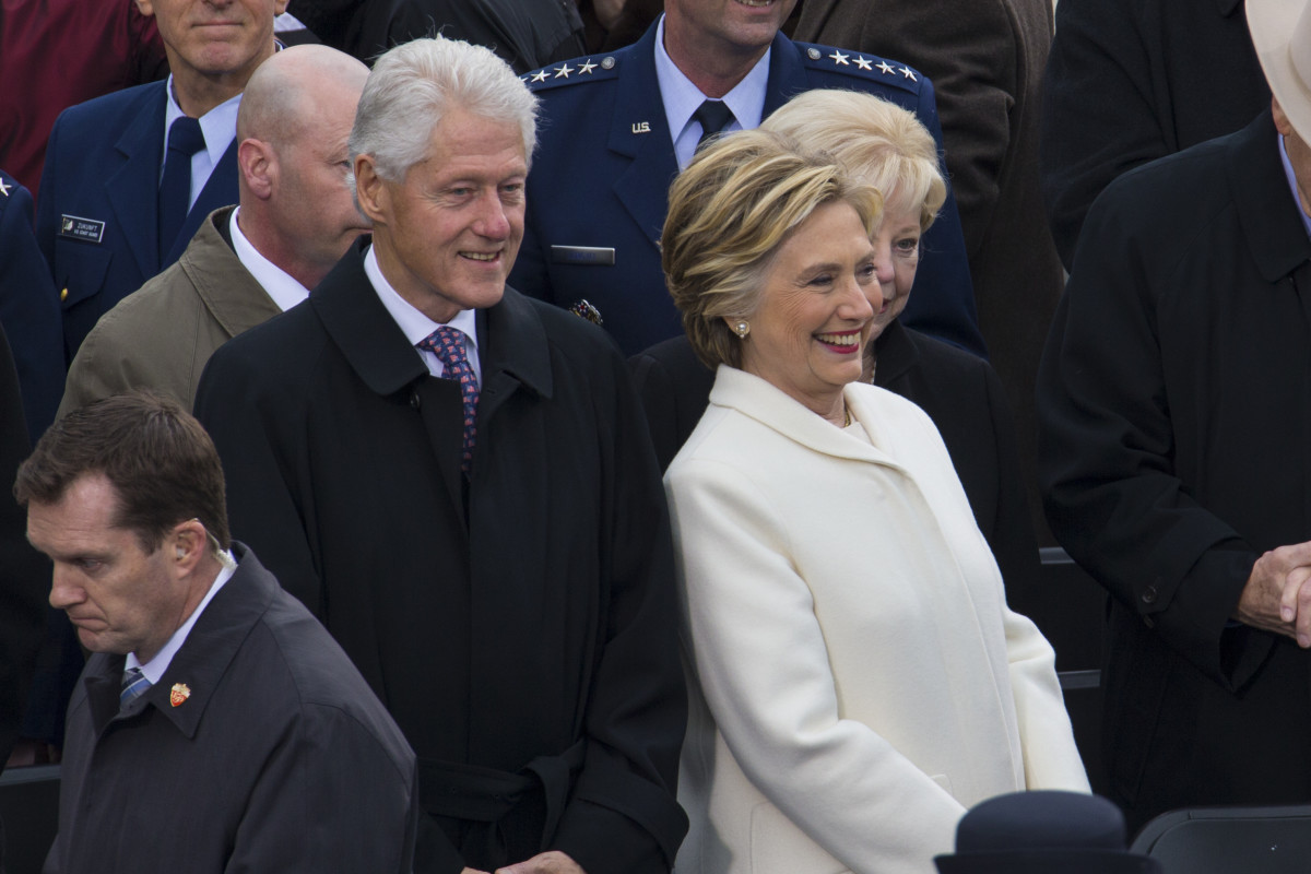 Bill and Hillary Clinton attend the inauguration of Donald Trump on January 20, 2017.