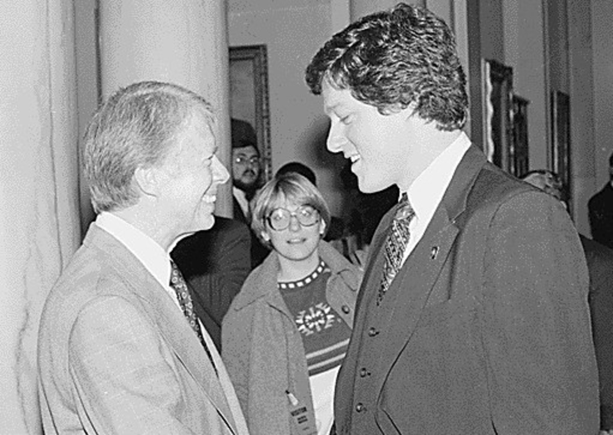 US president Jimmy Carter and Governor-Elect Bill Clinton in 1978.