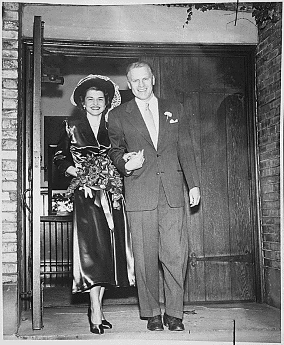 Gerald Ford and Betty Ford on their wedding day