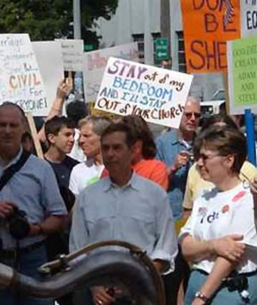 Gay marriage rally sign, 2004.