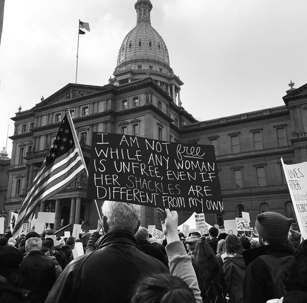 Signs at a march.