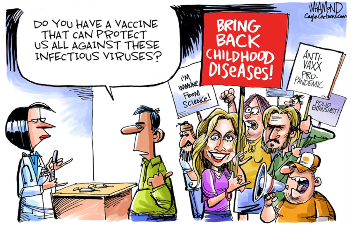 Anti Vaxxer Vaccine published March 1, 2019 in  politicalcartoons.com