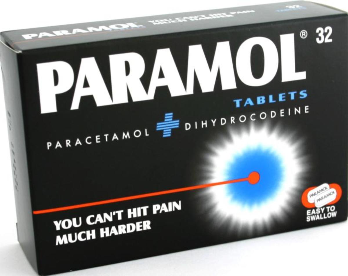Paramol contains 7.46mg Dihydrocodeine & 500 mg Acetaminophen/Paracetamol (Boots has a similar version marketed as Dental Pain tablets).