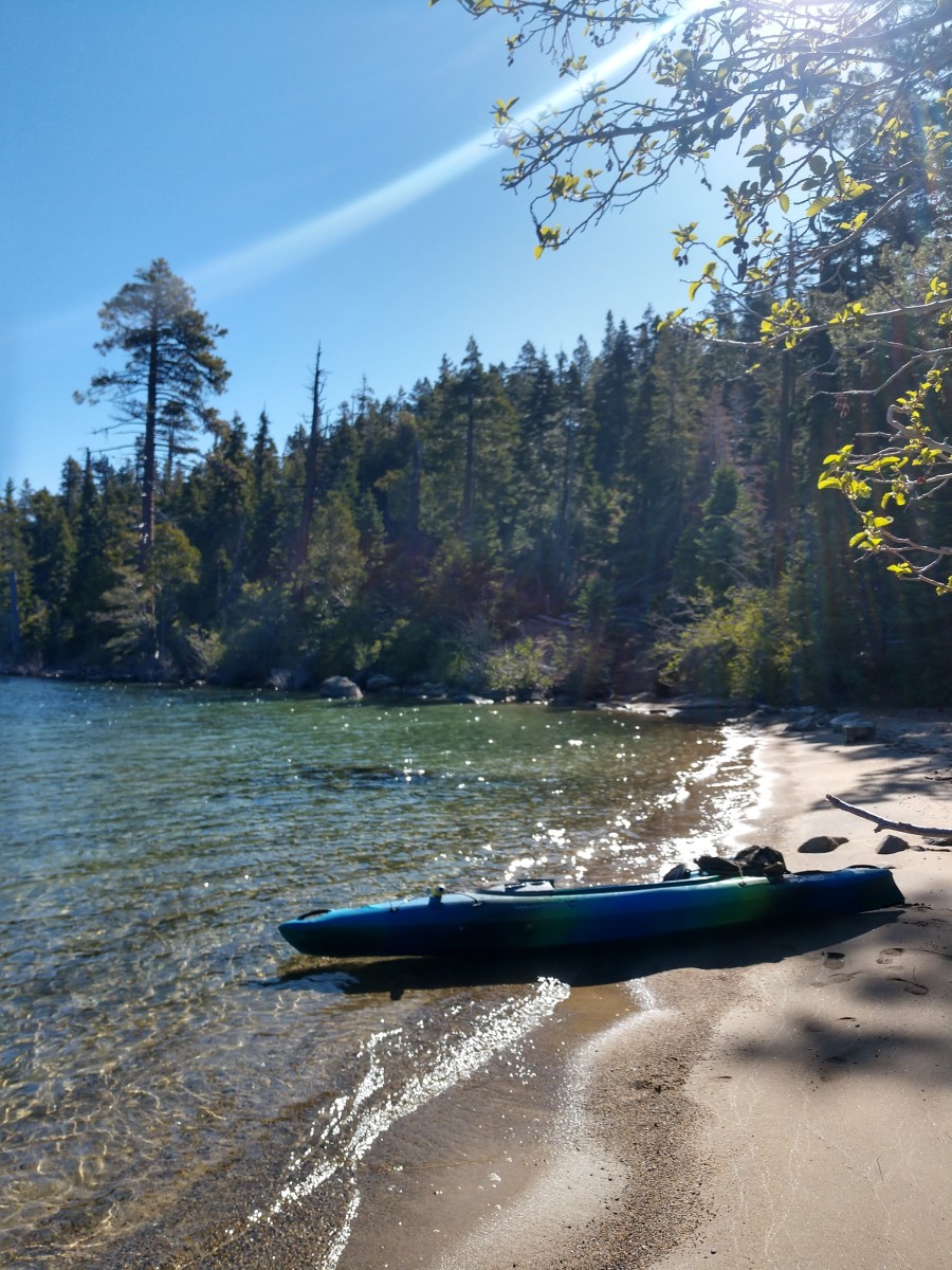 A small beach just inside Emerald Bay.  Great place for a short break.