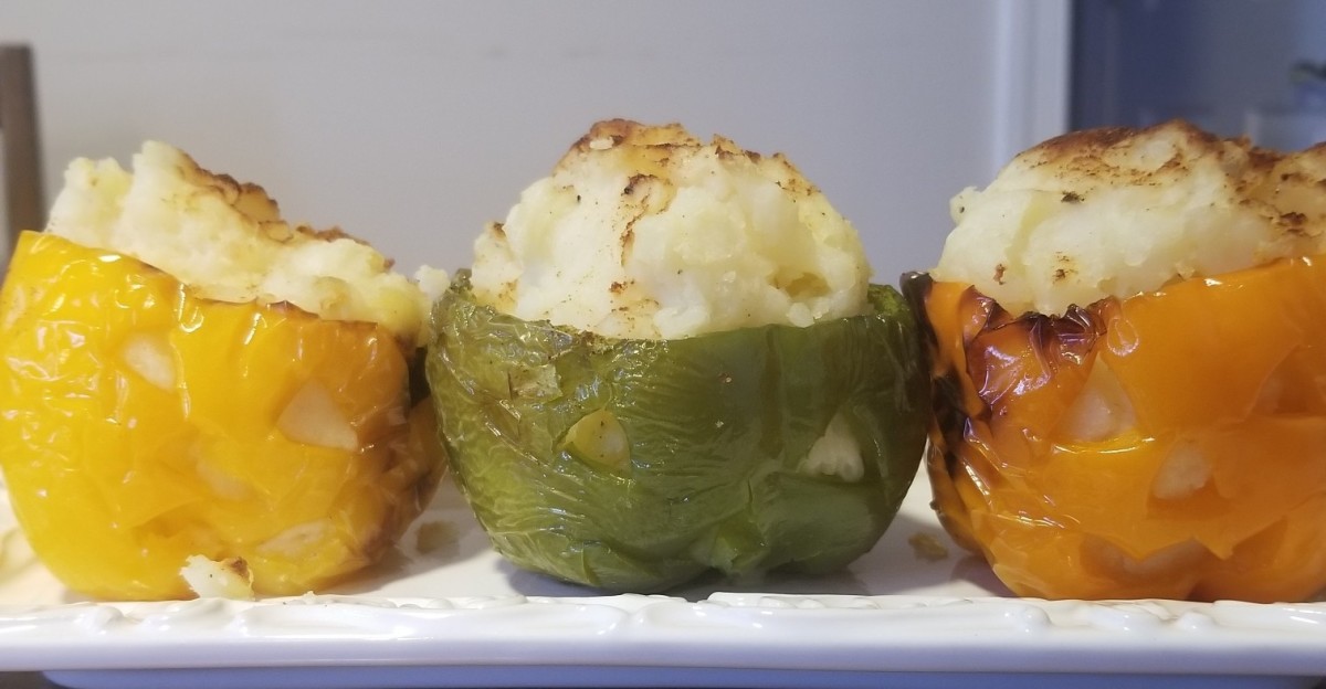 Easy Jack-o'-Lantern Potato Stuffed Peppers for Halloween