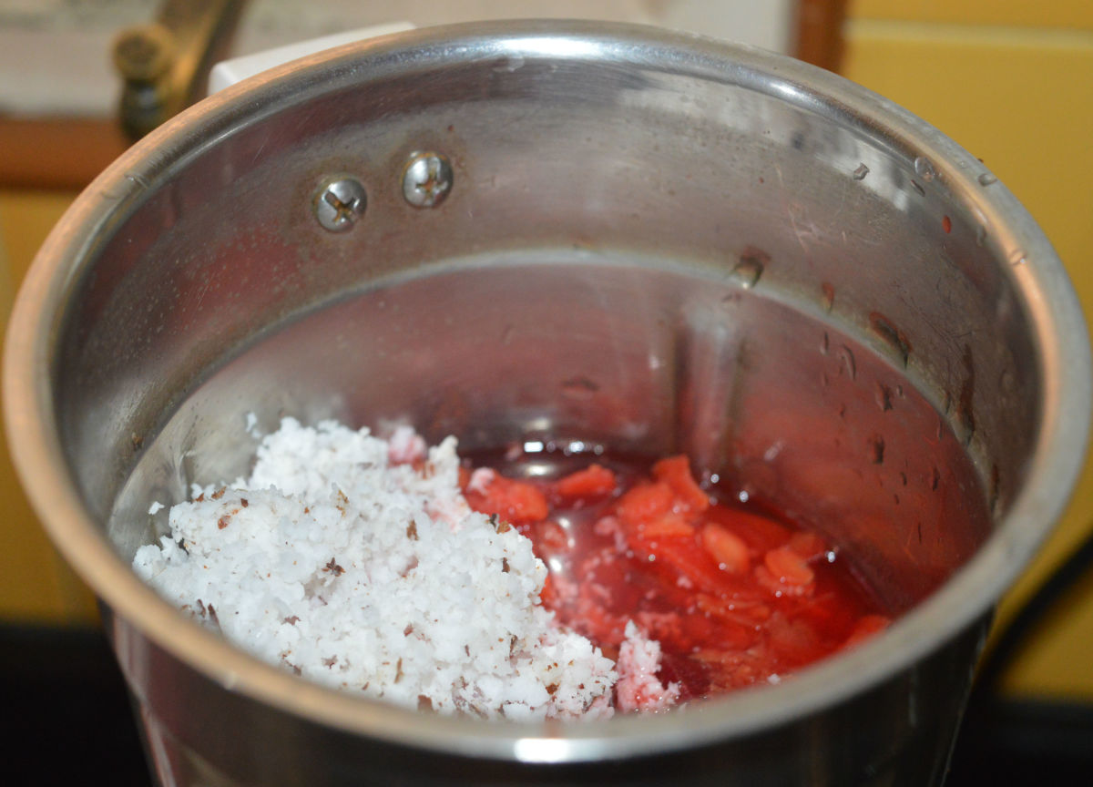 Add grated coconut. Grind to get a near-smooth paste. Set aside.