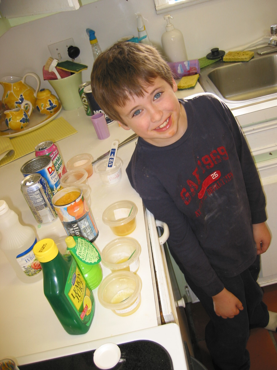 Acids and Bases Kid's Science: Checking out what fizzes in the kitchen.
