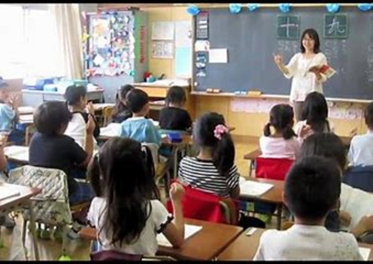 Japanese elementary school classroom
