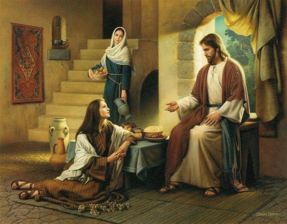 Mary and Martha with Jesus