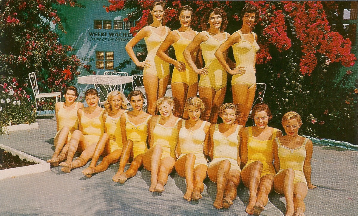 Vintage Postcard of Mermaids from Weeki Wachee, Florida