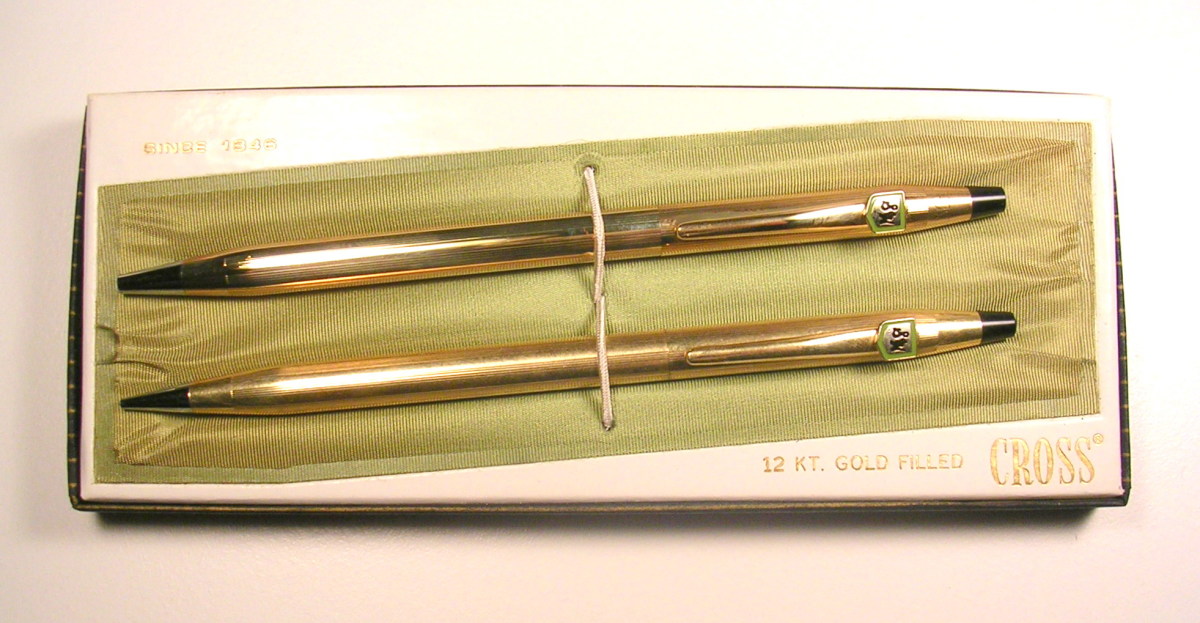 I still have this elegant CROSS pen and pencil set, given to me by the company when I was awarded a scholarship.