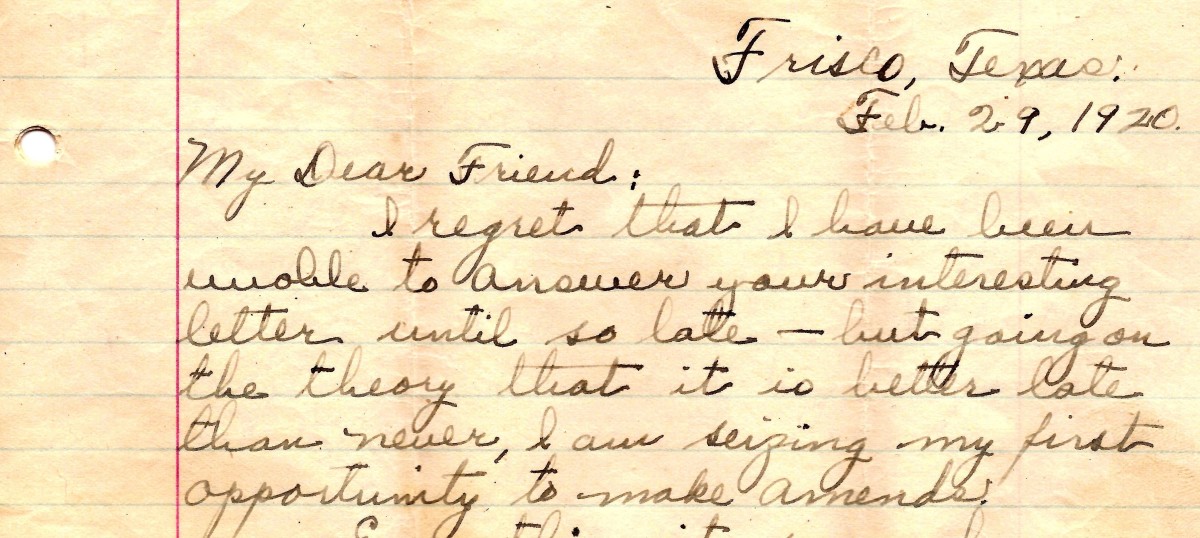 Beautiful handwriting on this letter from 1920