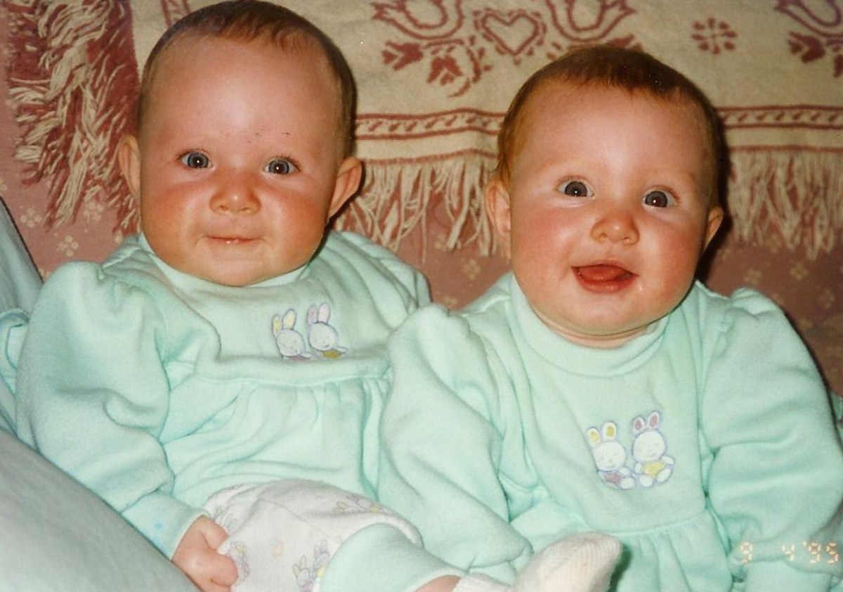 My precious twin daughters Morgan and Michaela, when they were young and I was a stay at home mom!