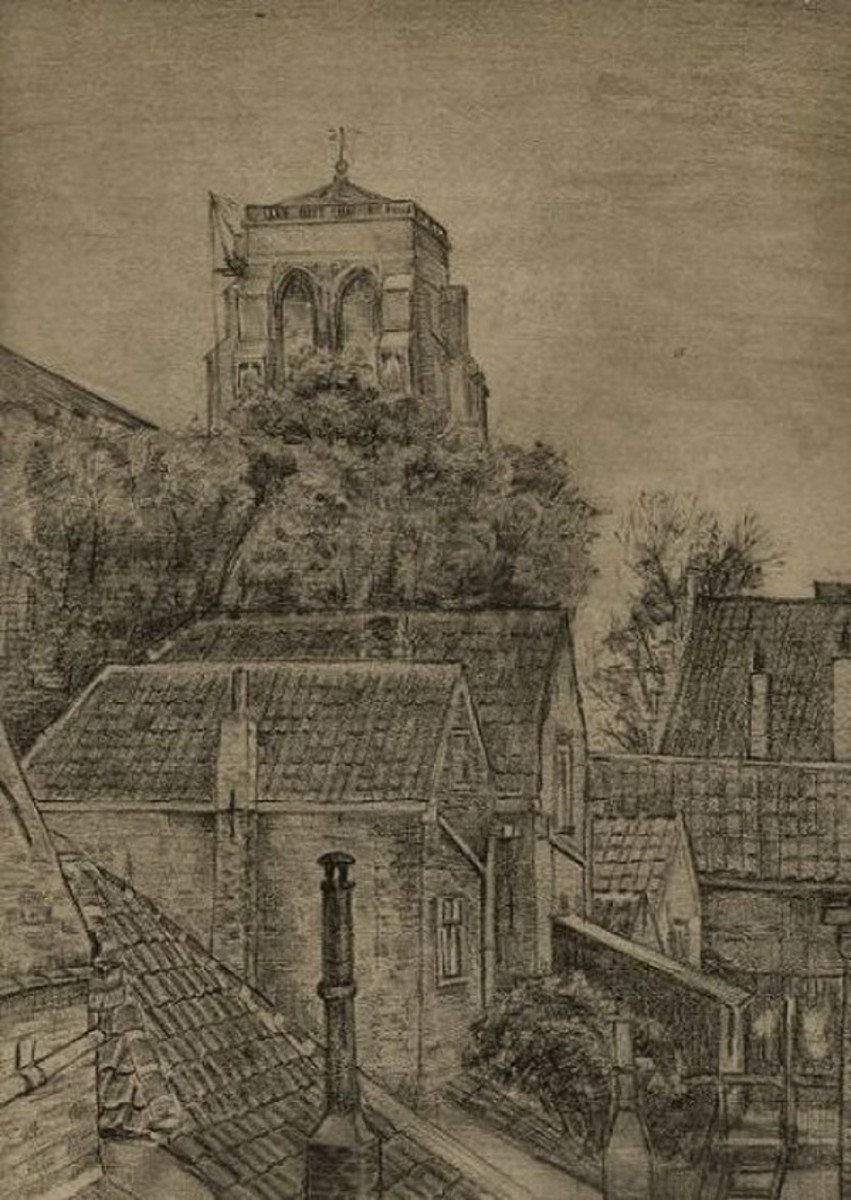 Church Tower of Zierikzee - drawn by Synco Schram de Jong at the age of 19 years.