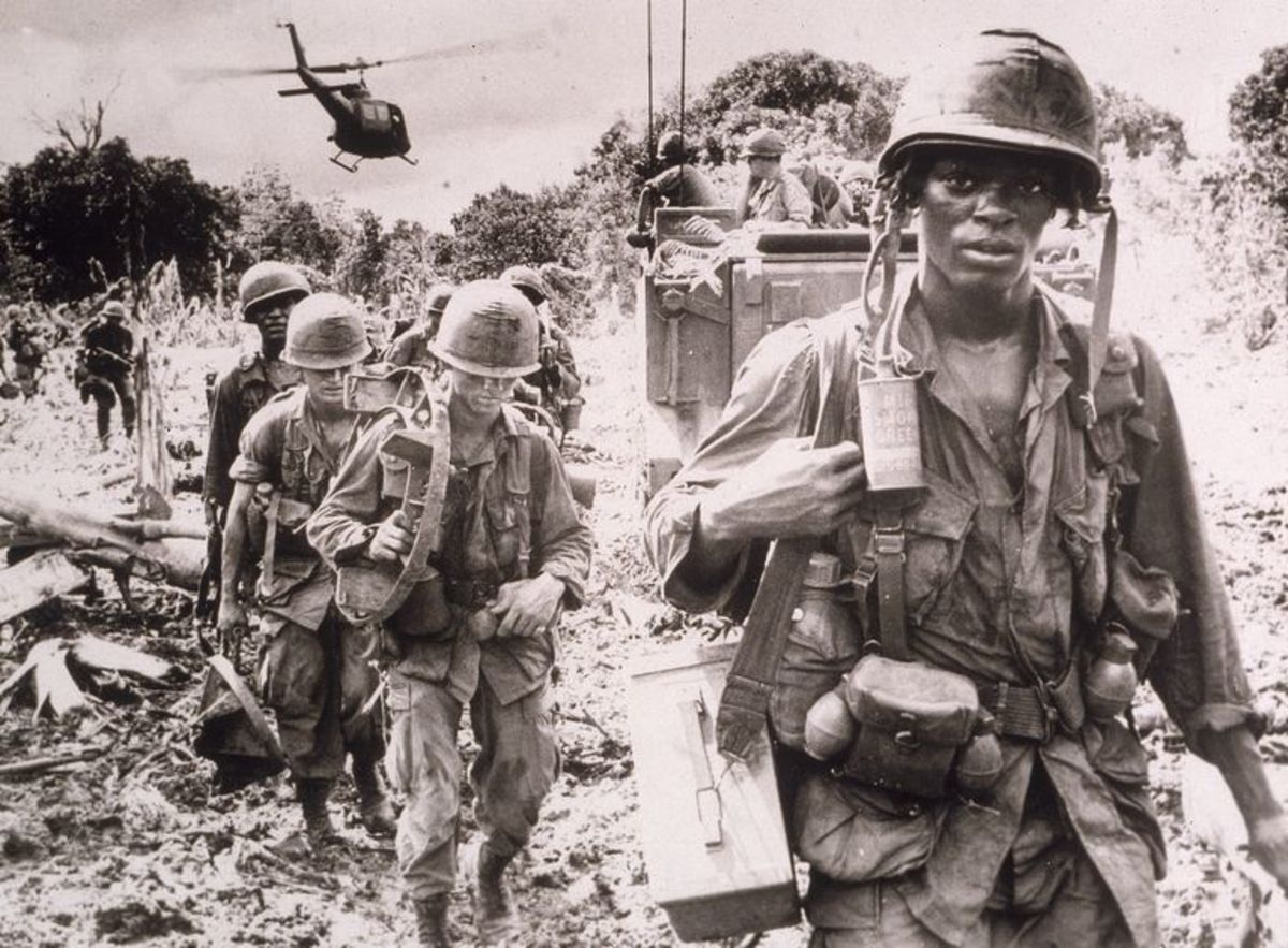 U.S. troops in the field searching for Viet Cong.