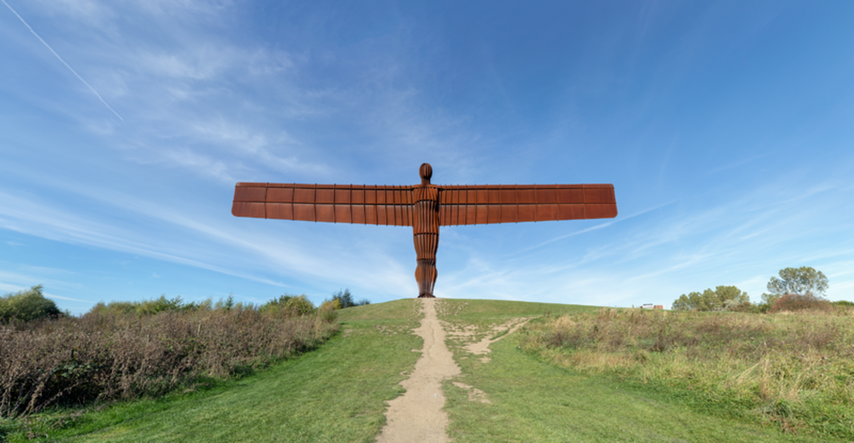Path to the Angel of the North - a tribute to the miners who worked beneath this hill