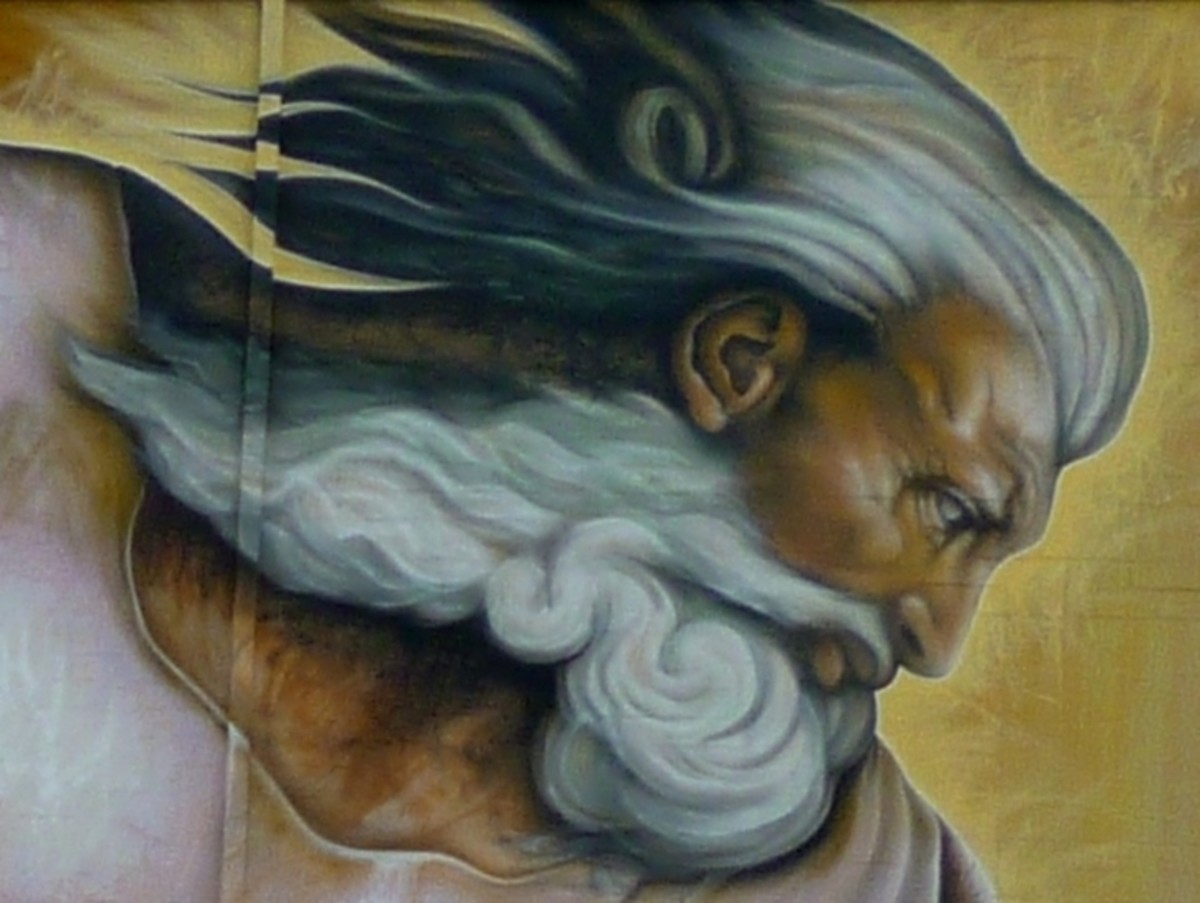 Detail of head in Preservons la Creation