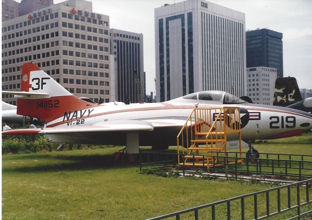 A US Navy F9F Cougar, Bu. Number 141152. A US Navy F9F Cougar, Bu. Number 141152.