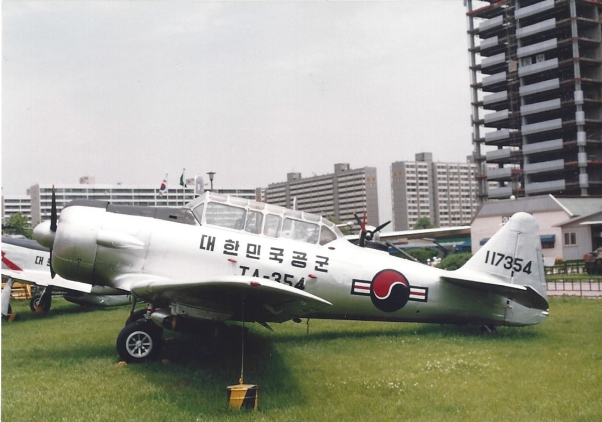 A T-6 Texan in ROKAF Markings. A T-6 Texan in ROKAF Markings.