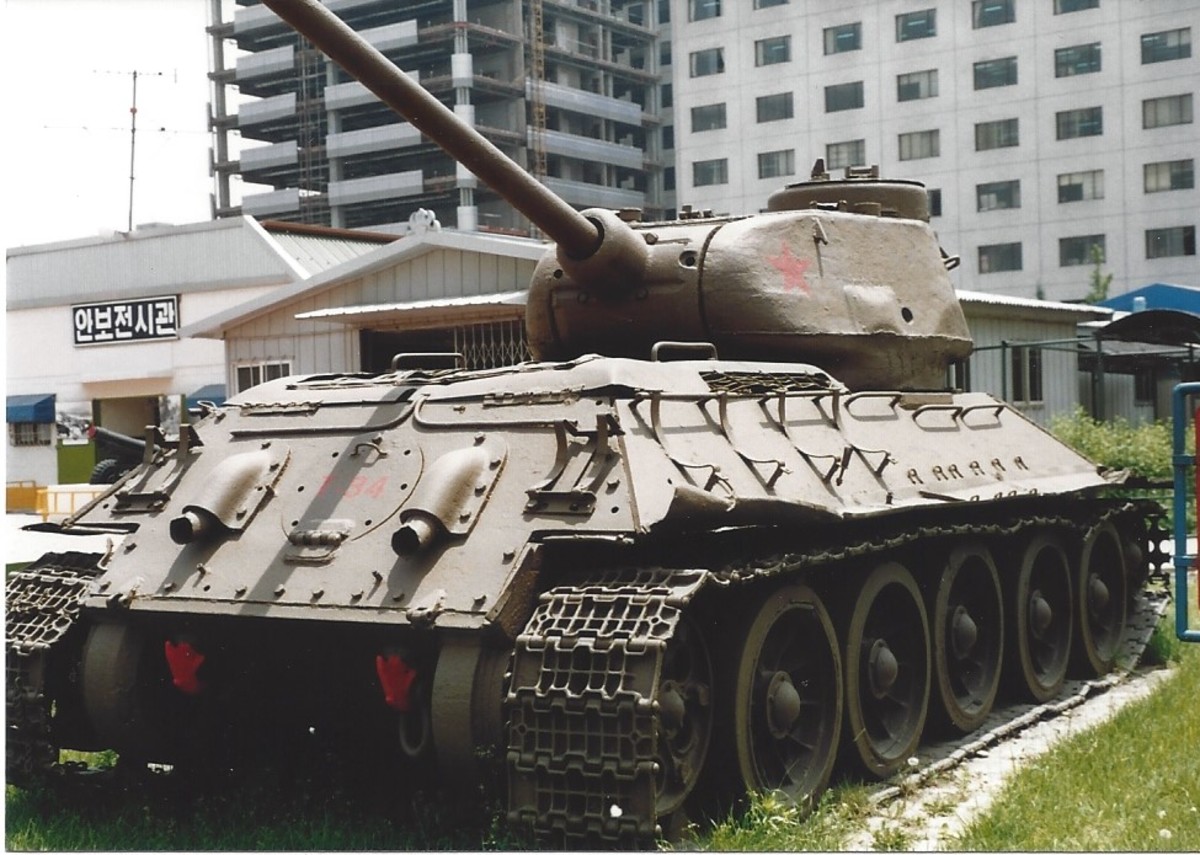 A T-34 tank. A T-34 tank.