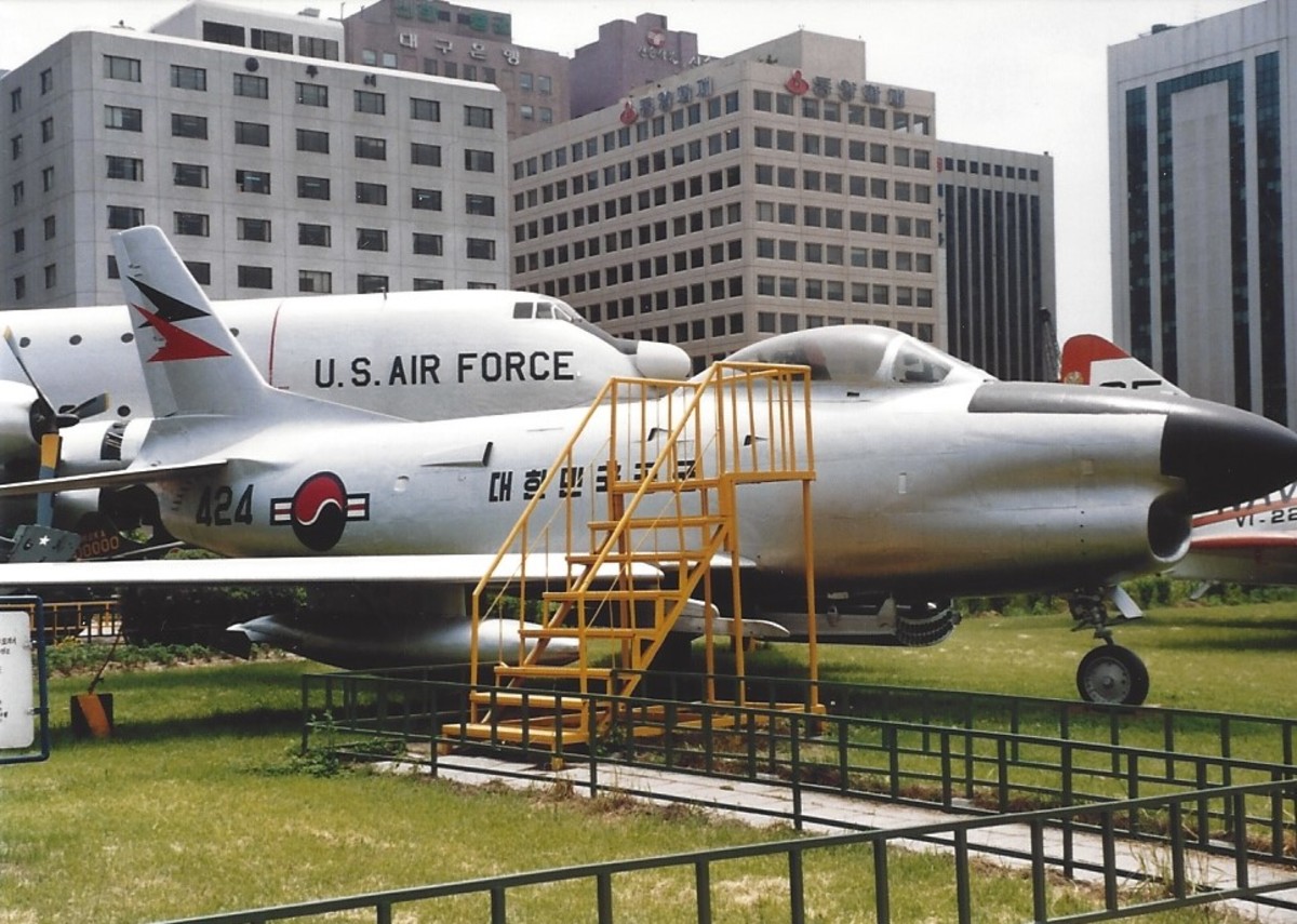 An F-86 in Republic of Korea Air Force markings. An F-86 in Republic of Korea Air Force markings.