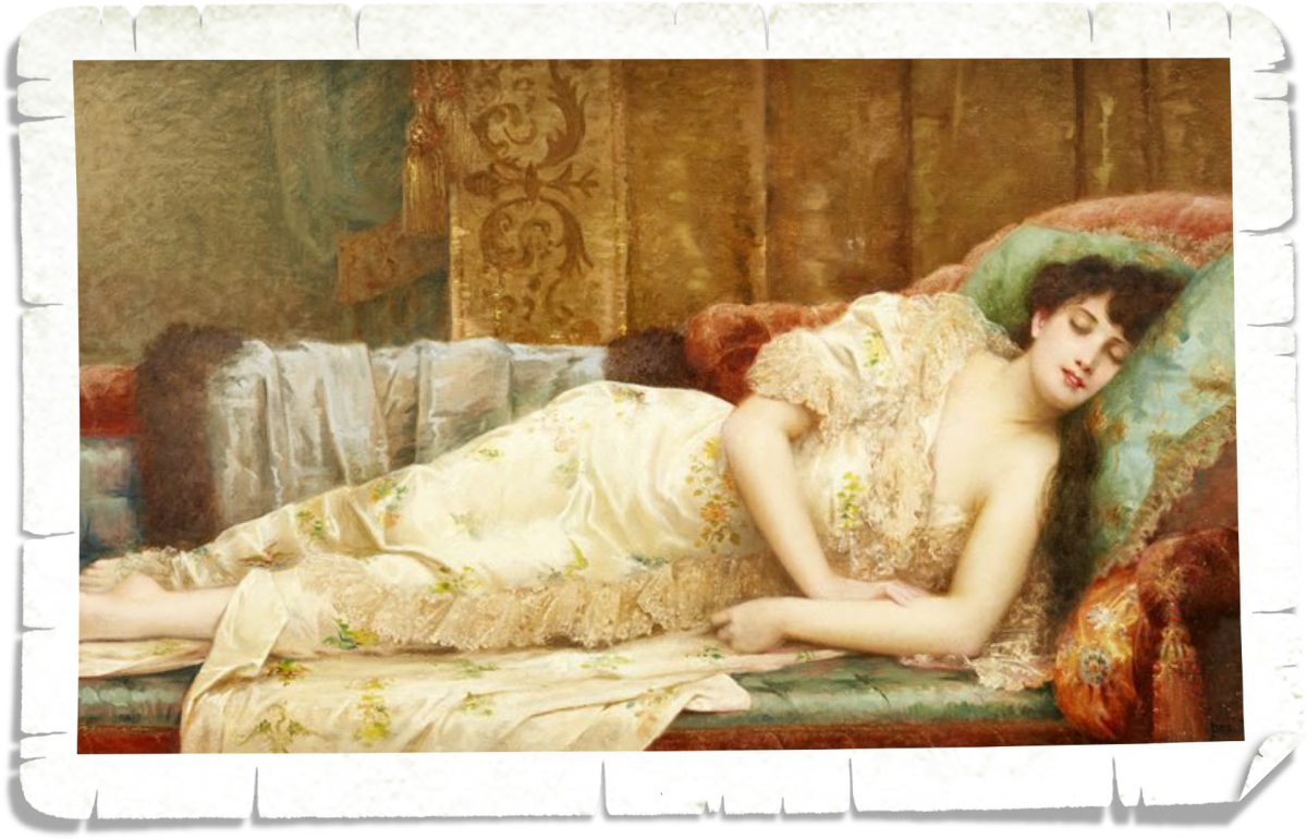 Painting woman sleeping