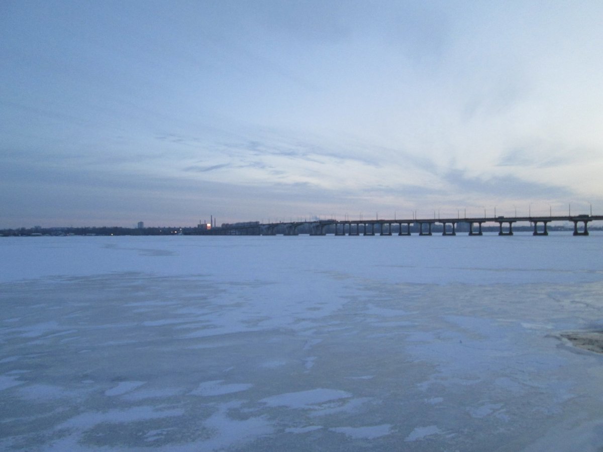 A Mostly Frozen Lake in Dnipropetrovsk Oblast, Ukraine