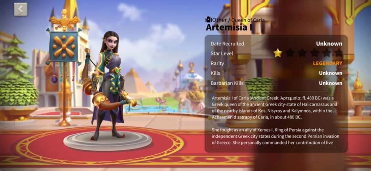 Artemisia I Profile Page