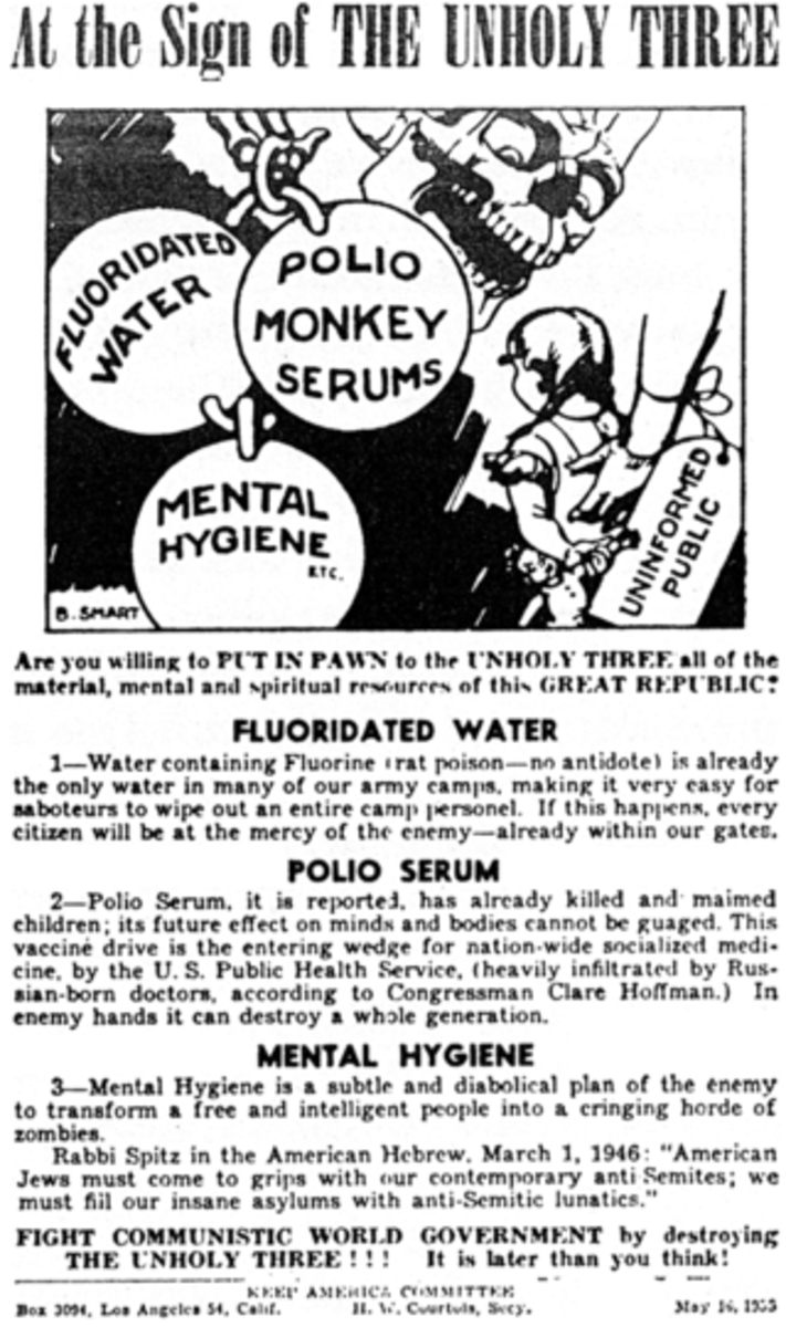 This flyer opposing “Mental Hygiene” was distributed in 1955 by the Keep America Committee, an anti-communism group.