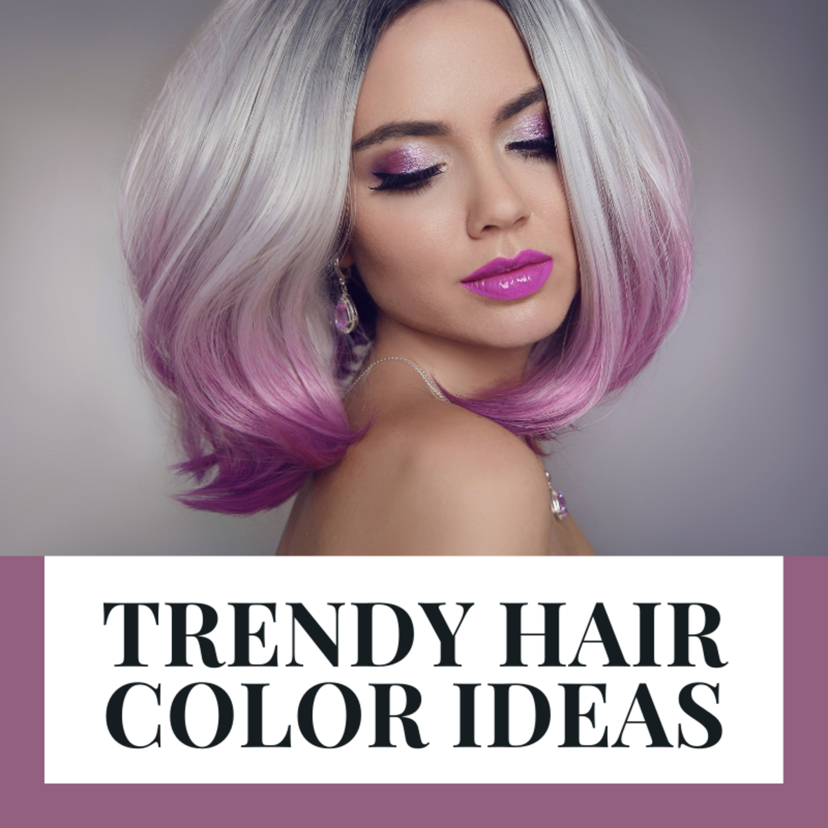 Trendy, modern styles like this brightly-contrasting ombre violet and platinum hair look great.
