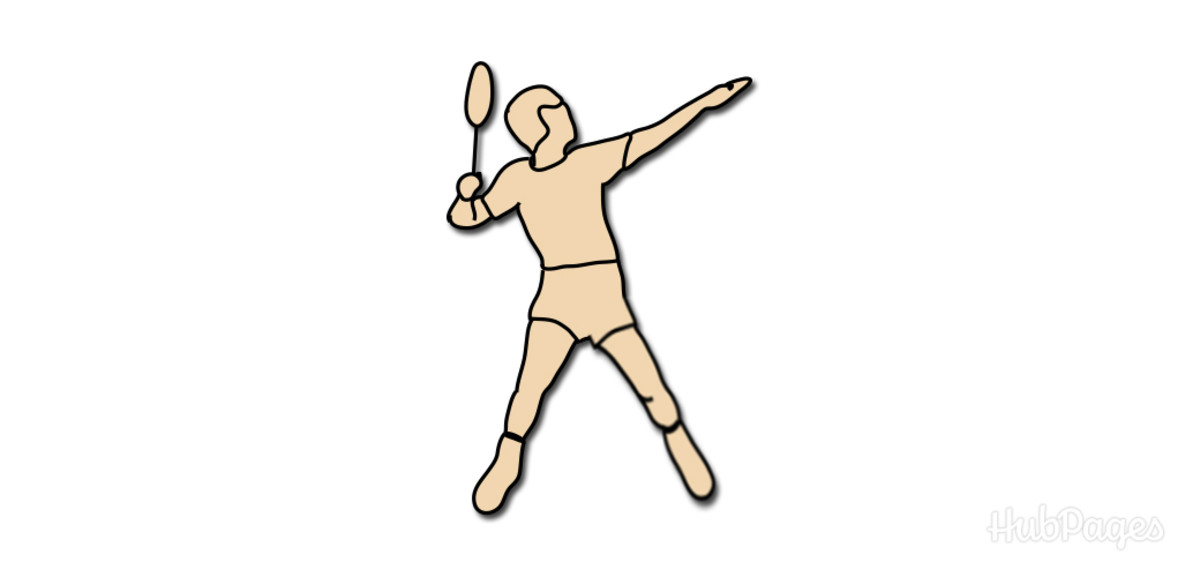 Badminton Smash Figure 2: Lead the motion with your non-racket arm; as you do so, your shoulders will begin to rotate