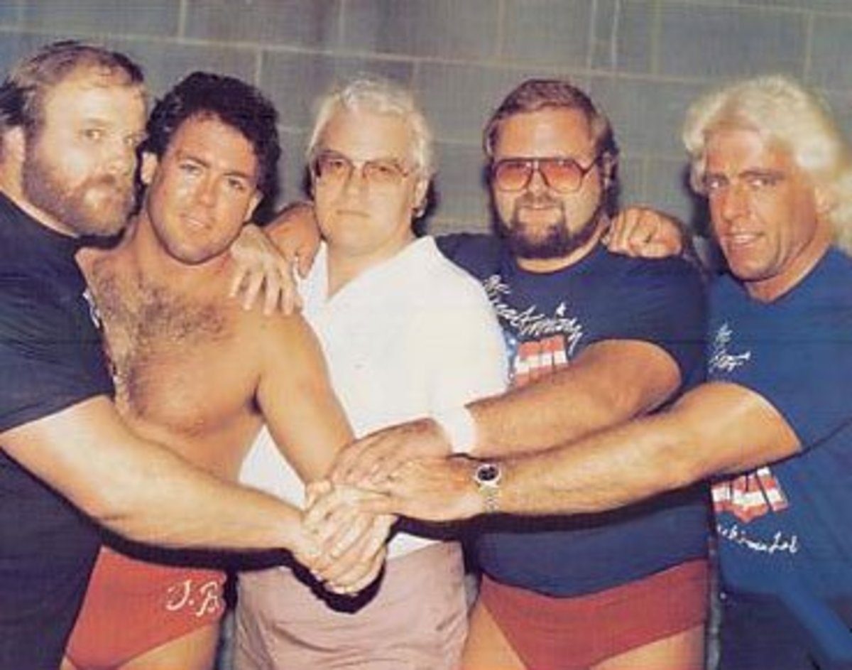 The Original 4 Horsemen (From L to R: Ole Anderson, Tully Blanchard, J.J. Dillon, Arn Anderson, and Ric Flair)