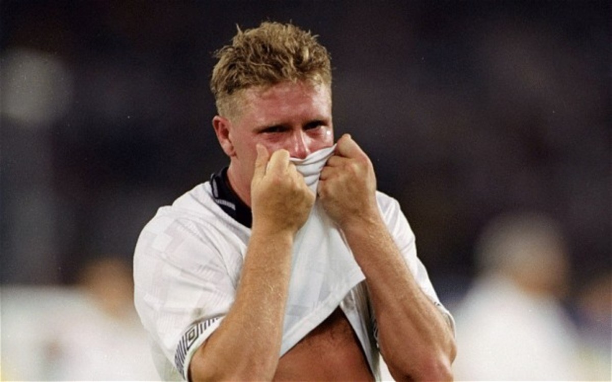 One of the more iconic images of the 1990 World Cup was Paul Gascoigne crying after his yellow card against West Germany ruled him out of England's final match. England lost to West Germany on a penalty shootout.