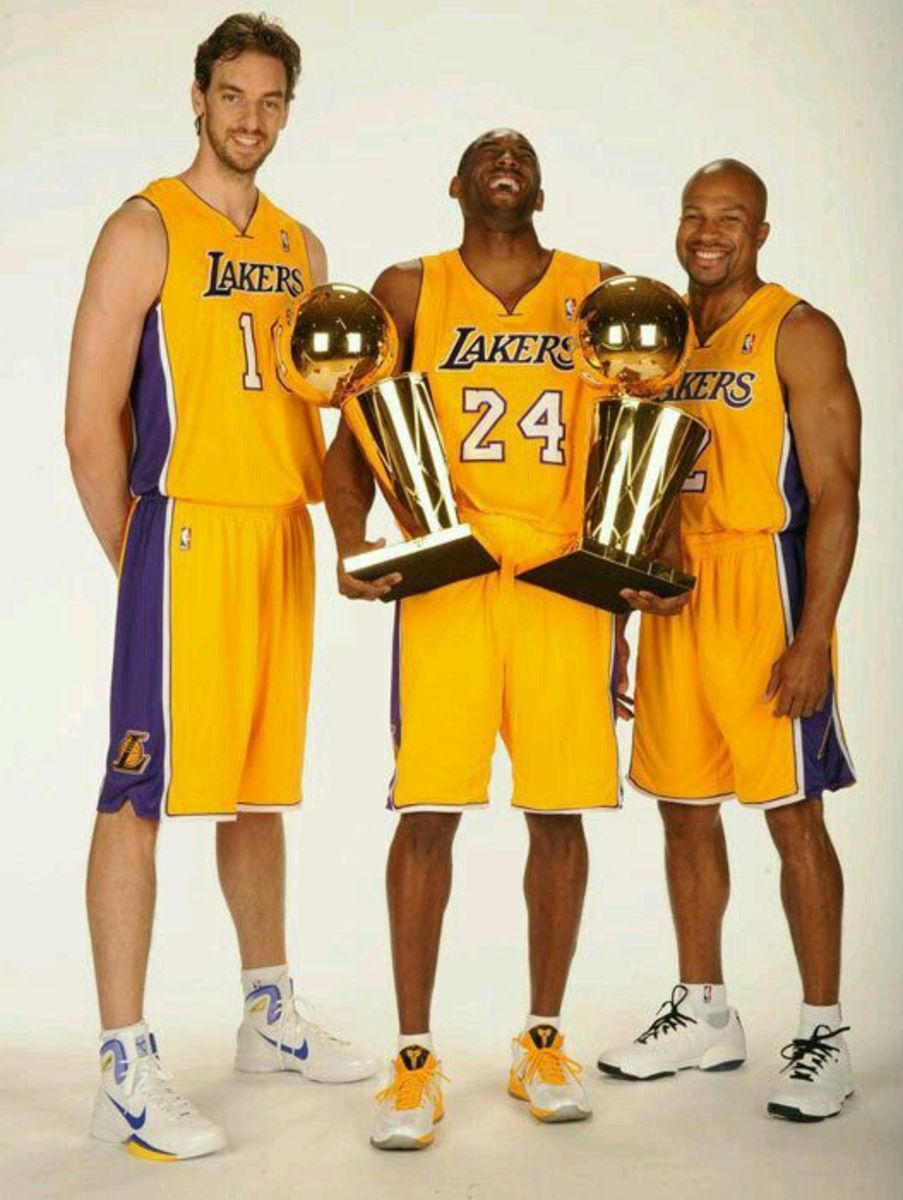 After Shaq left, Kobe was able to nab 2 more championships with new running mate Pau Gasol.
