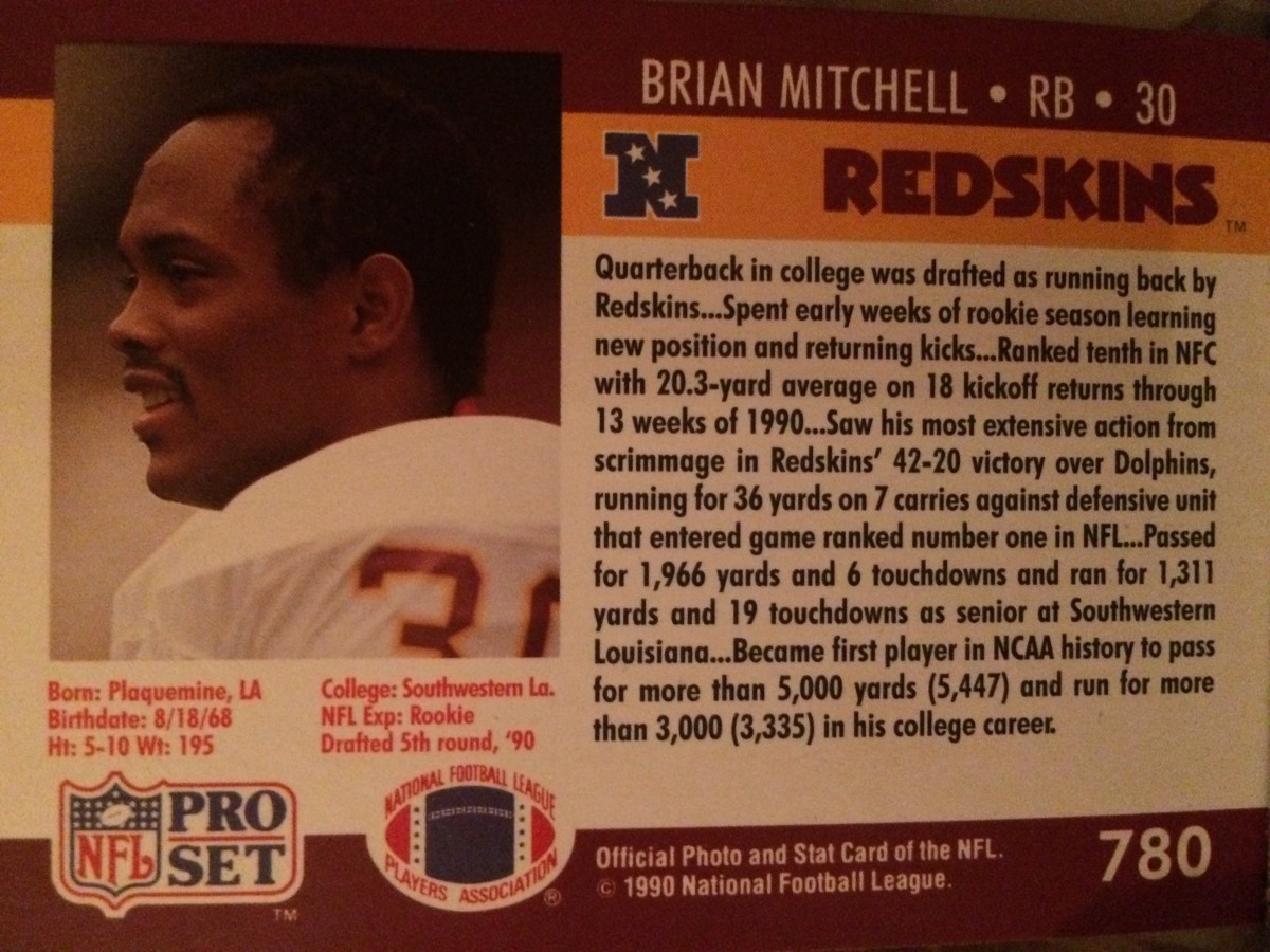 Not in Hall of Fame - 134. Brian Mitchell