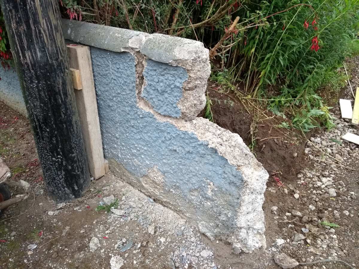 A 3 feet section of wall had to be demolished next.