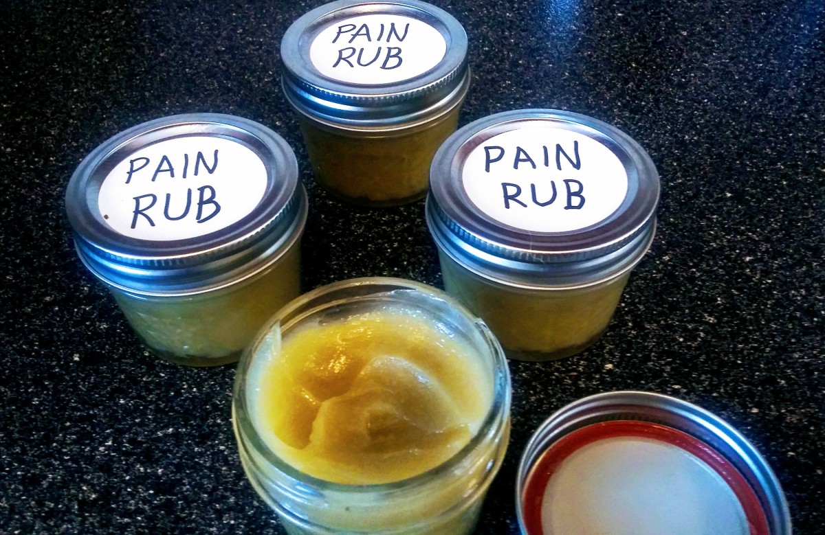 My recipe for "pain-rub" hits the spot quickly, smells good, not greasy, and all organic.  It is great for so many things.