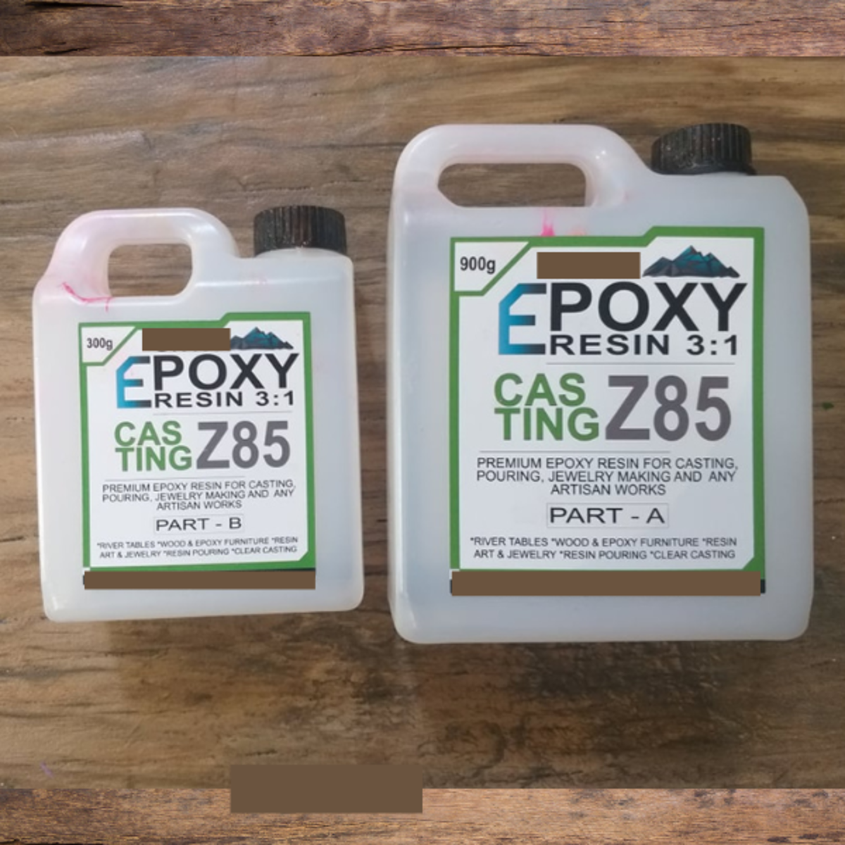 Here are examples of epoxy resin (resin and hardener).