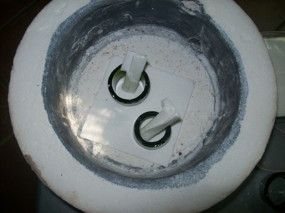 Glass beer lips ready to be fired.