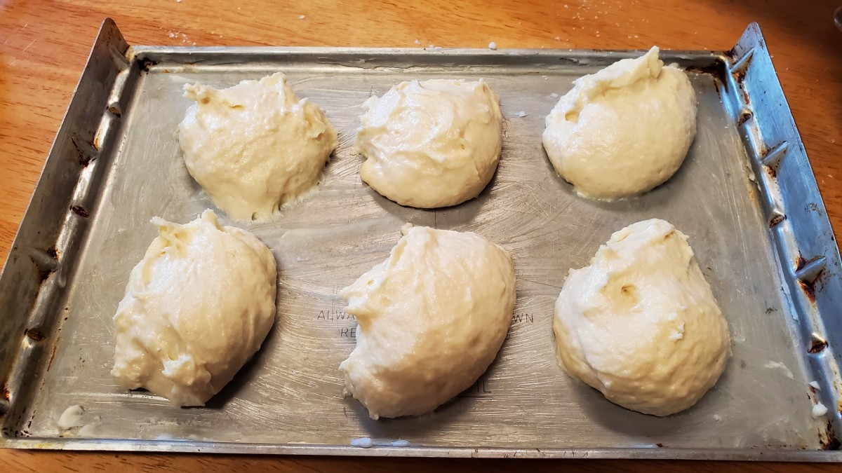 Full pan of biscuit dough.