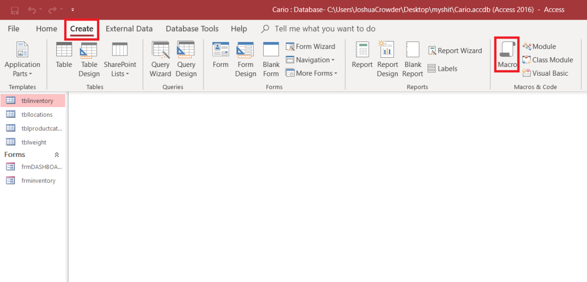 microsoft access database design