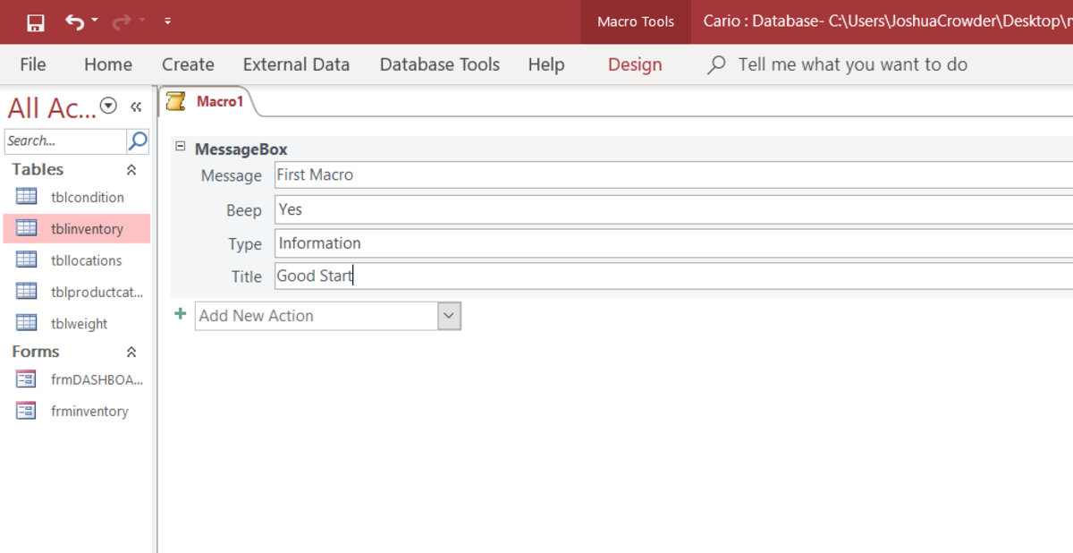 microsoft access macro commands