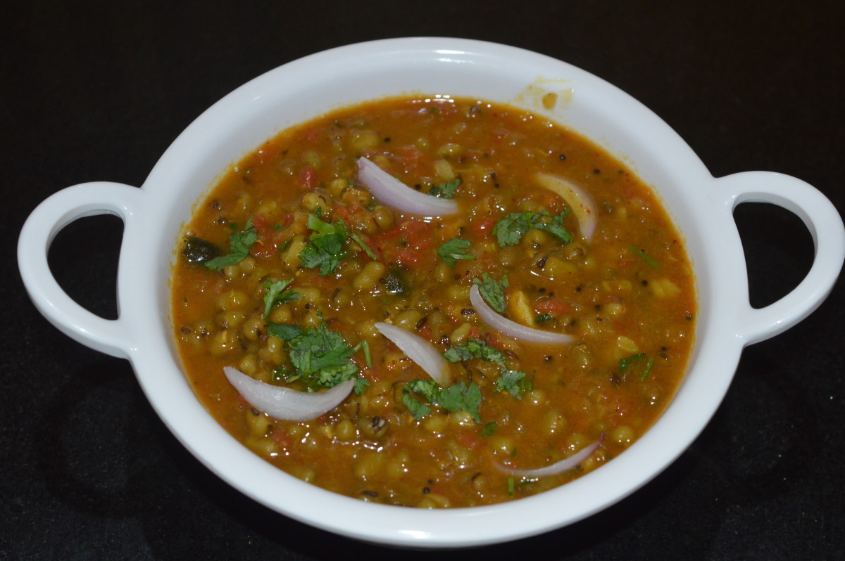 Serve it hot garnished with chopped coriander leaves and onion slices. This curry pairs well with roti, chapati, poori, paratha, etc.