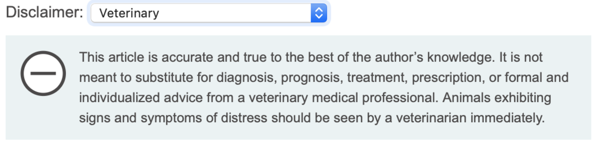 HubPages' Veterinary Disclaimer
