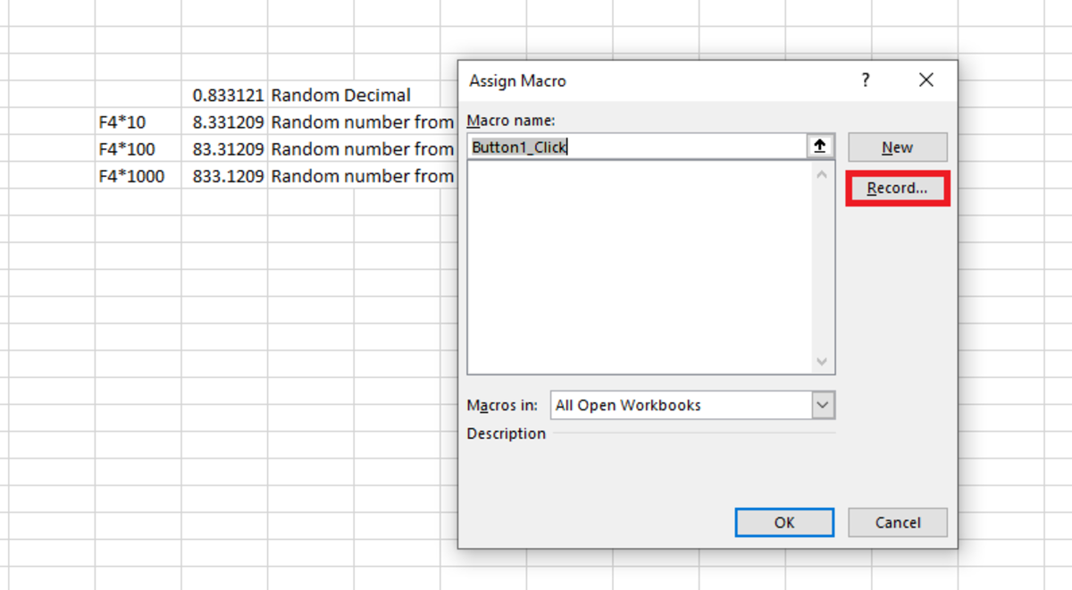 Create a Button in Excel to Generate Random Numbers - 95